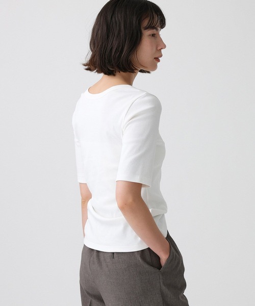 BABYLONE（バビロン）の「フライスT（Tシャツ/カットソー・レディース・ネイビー/ホワイト・フリー）」の4枚目の写真