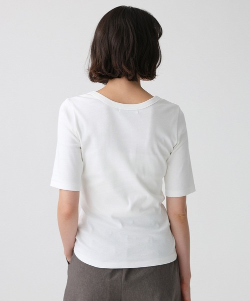 BABYLONE（バビロン）の「フライスT（Tシャツ/カットソー・レディース・ネイビー/ホワイト・フリー）」の5枚目の写真