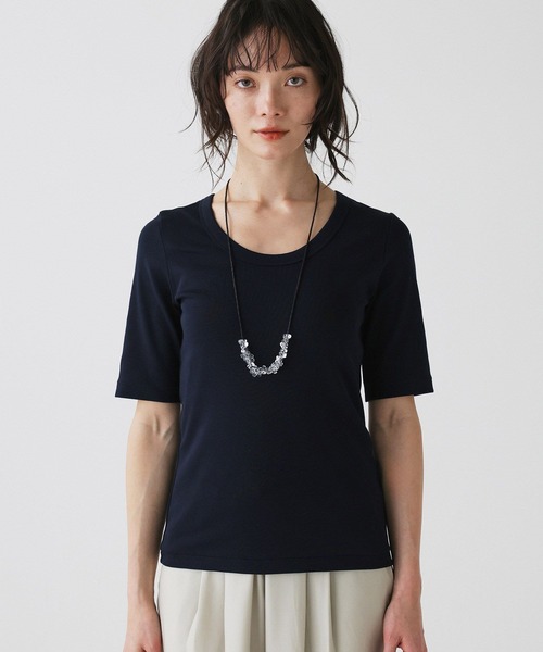 BABYLONE（バビロン）の「フライスT（Tシャツ/カットソー・レディース・ネイビー/ホワイト・フリー）」の11枚目の写真