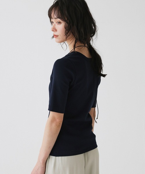 BABYLONE（バビロン）の「フライスT（Tシャツ/カットソー・レディース・ネイビー/ホワイト・フリー）」の12枚目の写真