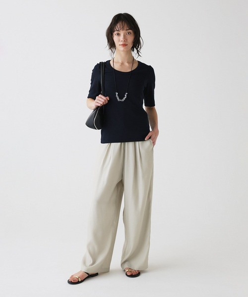 BABYLONE（バビロン）の「フライスT（Tシャツ/カットソー・レディース・ネイビー/ホワイト・フリー）」の14枚目の写真