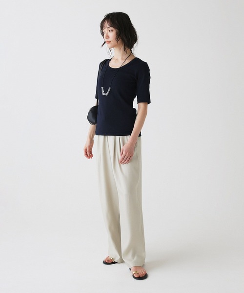 BABYLONE（バビロン）の「フライスT（Tシャツ/カットソー・レディース・ネイビー/ホワイト・フリー）」の15枚目の写真