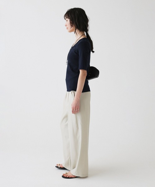 BABYLONE（バビロン）の「フライスT（Tシャツ/カットソー・レディース・ネイビー/ホワイト・フリー）」の16枚目の写真