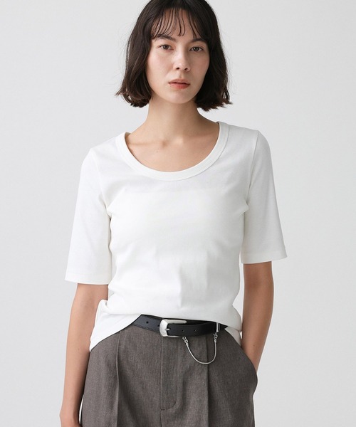 BABYLONE（バビロン）の「フライスT（Tシャツ/カットソー・レディース・ネイビー/ホワイト・フリー）」の3枚目の写真