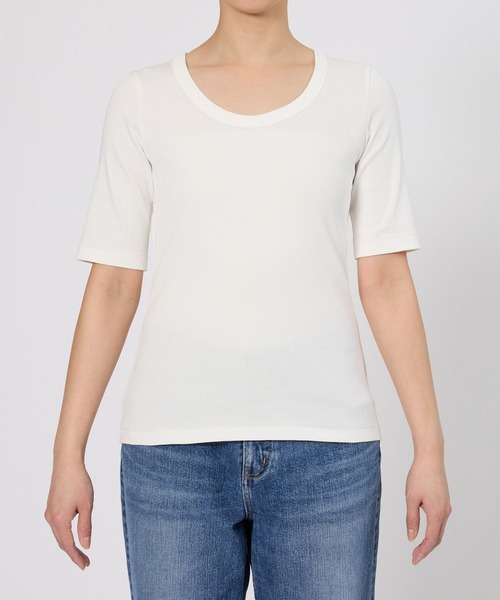 BABYLONE（バビロン）の「フライスT（Tシャツ/カットソー・レディース・ネイビー/ホワイト・フリー）」の18枚目の写真