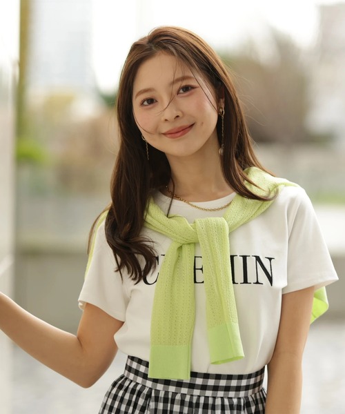 Apuweiser-riche(アプワイザーリッシェ)の「レーストリム刺繍ロゴTシャツ(Tシャツ/カットソー・レディース・ホワイト・2)」の2枚目の写真