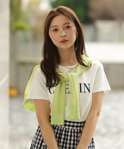 Apuweiser-riche(アプワイザーリッシェ)の「レーストリム刺繍ロゴTシャツ(Tシャツ/カットソー・レディース・ホワイト・2)」の9枚目の写真