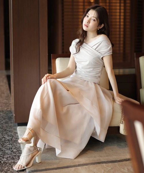 Rirandture（リランドチュール）の「ラメオフショルカットトップス（Tシャツ/カットソー・レディース・ミント/ピンク系その他5/ブラック・2）」の4枚目の写真