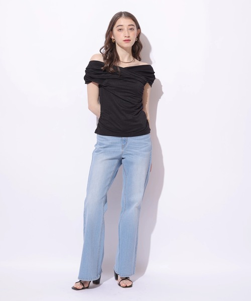 Rirandture（リランドチュール）の「ラメオフショルカットトップス（Tシャツ/カットソー・レディース・ミント/ピンク系その他5/ブラック・2）」の8枚目の写真