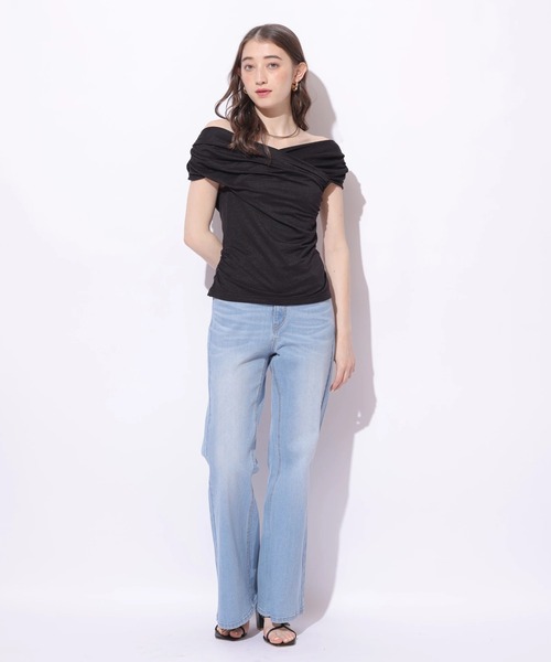 Rirandture（リランドチュール）の「ラメオフショルカットトップス（Tシャツ/カットソー・レディース・ミント/ピンク系その他5/ブラック・2）」の9枚目の写真