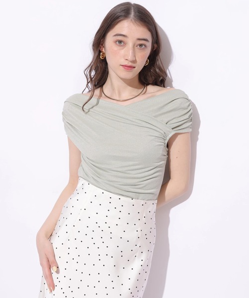 Rirandture（リランドチュール）の「ラメオフショルカットトップス（Tシャツ/カットソー・レディース・ミント/ピンク系その他5/ブラック・2）」の10枚目の写真