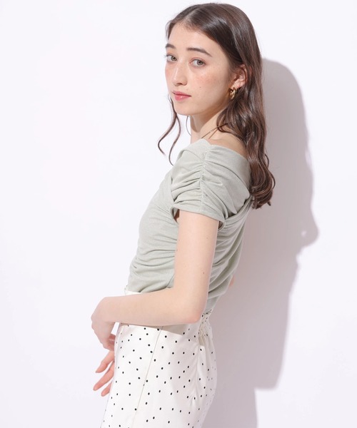 Rirandture（リランドチュール）の「ラメオフショルカットトップス（Tシャツ/カットソー・レディース・ミント/ピンク系その他5/ブラック・2）」の12枚目の写真
