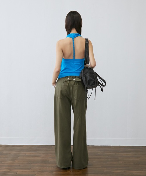 Rohwel（ローウェル）の「Drape Soft Cup-in Halter Top / ドレープソフトカップインホルタートップス（タンクトップ・レディース・ブラック/ホワイト/グレー/ブルー・FREE）」の22枚目の写真