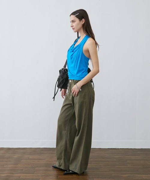 Rohwel（ローウェル）の「Drape Soft Cup-in Halter Top / ドレープソフトカップインホルタートップス（タンクトップ・レディース・ブラック/ホワイト/グレー/ブルー・FREE）」の21枚目の写真