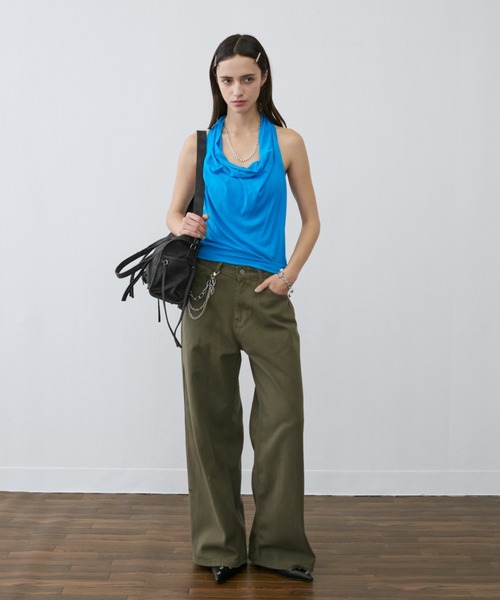 Rohwel（ローウェル）の「Drape Soft Cup-in Halter Top / ドレープソフトカップインホルタートップス（タンクトップ・レディース・ブラック/ホワイト/グレー/ブルー・FREE）」の20枚目の写真