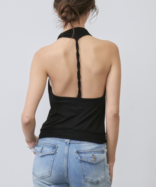 Rohwel（ローウェル）の「Drape Soft Cup-in Halter Top / ドレープソフトカップインホルタートップス（タンクトップ・レディース・ブラック/ホワイト/グレー/ブルー・FREE）」の12枚目の写真