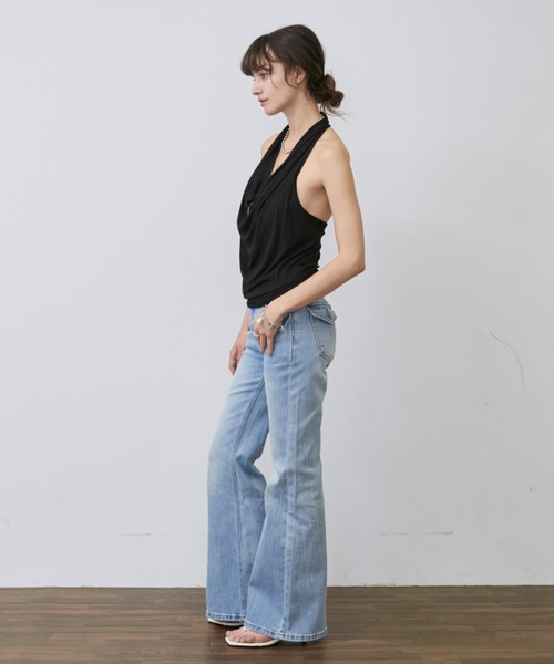 Rohwel（ローウェル）の「Drape Soft Cup-in Halter Top / ドレープソフトカップインホルタートップス（タンクトップ・レディース・ブラック/ホワイト/グレー/ブルー・FREE）」の19枚目の写真
