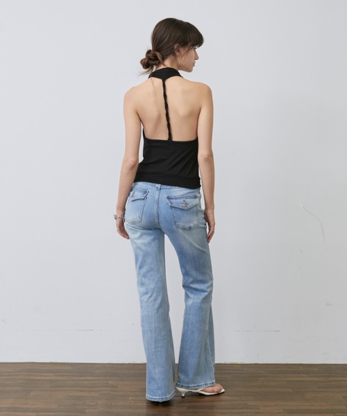 Rohwel（ローウェル）の「Drape Soft Cup-in Halter Top / ドレープソフトカップインホルタートップス（タンクトップ・レディース・ブラック/ホワイト/グレー/ブルー・FREE）」の6枚目の写真