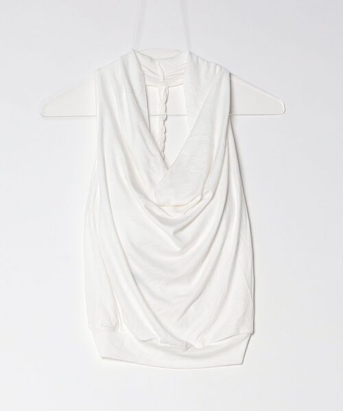 Rohwel（ローウェル）の「Drape Soft Cup-in Halter Top / ドレープソフトカップインホルタートップス（タンクトップ・レディース・ブラック/ホワイト/グレー/ブルー・FREE）」の7枚目の写真