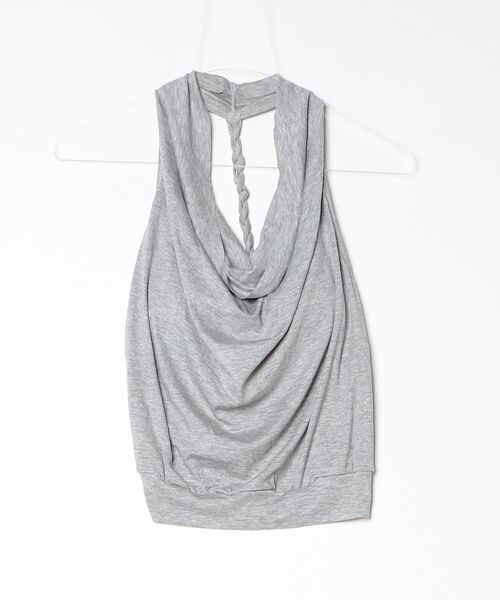 Rohwel（ローウェル）の「Drape Soft Cup-in Halter Top / ドレープソフトカップインホルタートップス（タンクトップ・レディース・ブラック/ホワイト/グレー/ブルー・FREE）」の8枚目の写真