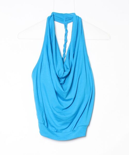 Rohwel（ローウェル）の「Drape Soft Cup-in Halter Top / ドレープソフトカップインホルタートップス（タンクトップ・レディース・ブラック/ホワイト/グレー/ブルー・FREE）」の9枚目の写真