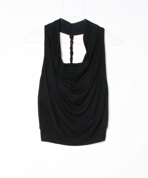 Rohwel（ローウェル）の「Drape Soft Cup-in Halter Top / ドレープソフトカップインホルタートップス（タンクトップ・レディース・ブラック/ホワイト/グレー/ブルー・FREE）」の5枚目の写真