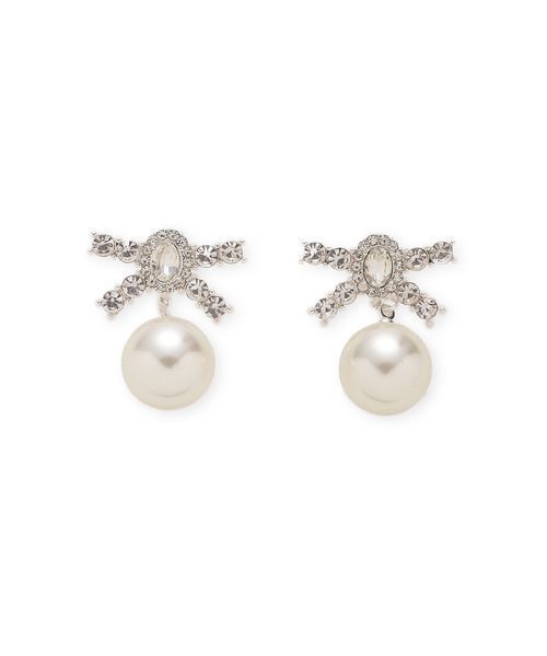 LILY BROWN（リリーブラウン）の「[L.B CANDY STOCK]ビジューリボンパールピアス（ピアス（両耳用）・レディース・シルバー/グリーン/ピンク・F）」の10枚目の写真