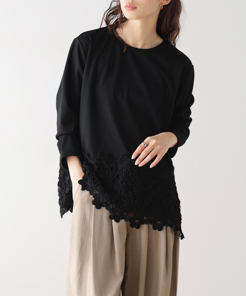 lesperance(レスぺランス)の「レース刺繍プルオーバー(Tシャツ/カットソー・レディース・ホワイト/ブラック・フリー)」の7枚目の写真