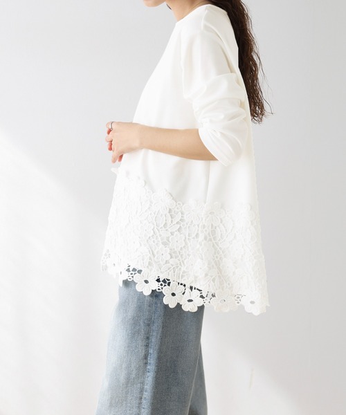 lesperance(レスぺランス)の「レース刺繍プルオーバー(Tシャツ/カットソー・レディース・ホワイト/ブラック・フリー)」の9枚目の写真