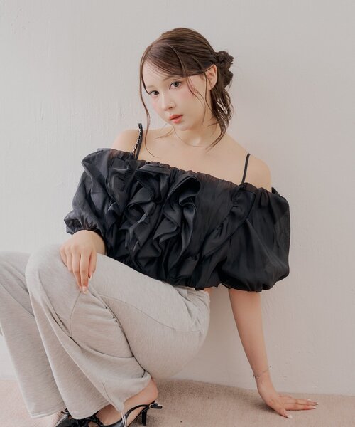 Chico（チコ）の「フリルオフショルバルーンブラウス（シャツ/ブラウス・レディース・ホワイト系その他2/ブラック/ピンク/ホワイト・FREE）」の15枚目の写真