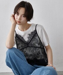 【WEB限定】レースキャミ付きTシャツ