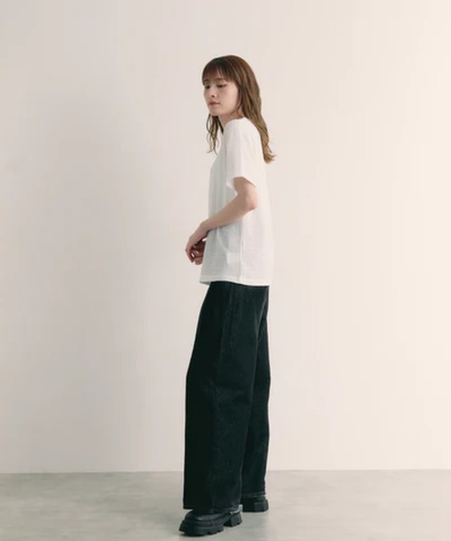 merrylatte(メリーラテ)の「リンクルクルーネックカットソー【IROHANI】(Tシャツ/カットソー・レディース・ホワイト/グリーン・FREE)」の14枚目の写真