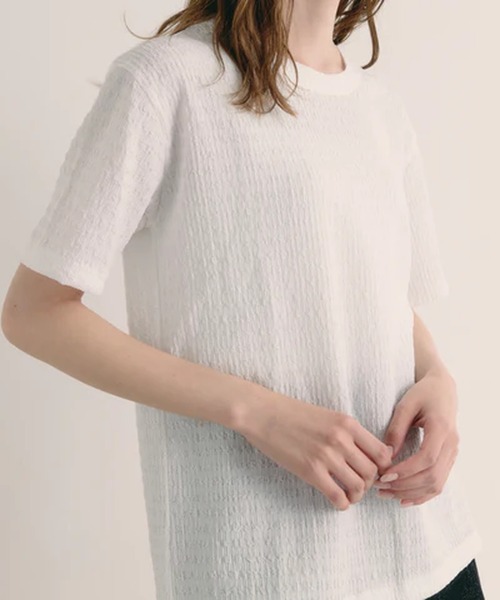 merrylatte(メリーラテ)の「リンクルクルーネックカットソー【IROHANI】(Tシャツ/カットソー・レディース・ホワイト/グリーン・FREE)」の15枚目の写真