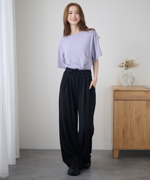 DAYRA(デイラ)の「ウエスト リボン タック スウェット パンツ(スウェットパンツ・レディース・ダークグレー/ネイビー/ブラック・L/M)」の19枚目の写真