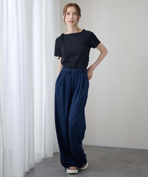 DAYRA(デイラ)の「ウエスト リボン タック スウェット パンツ(スウェットパンツ・レディース・ダークグレー/ネイビー/ブラック・L/M)」の17枚目の写真