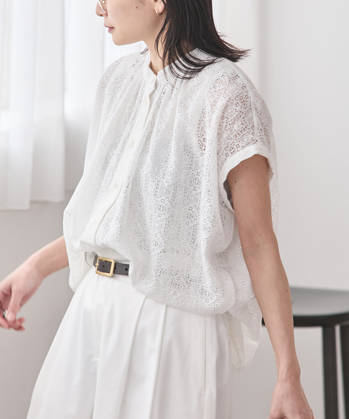 JOURNAL STANDARD(ジャーナルスタンダード)の「《追加2》レースタックボリュームシャツ(シャツ/ブラウス・レディース・ブラック/ホワイト・FREE)」の12枚目の写真