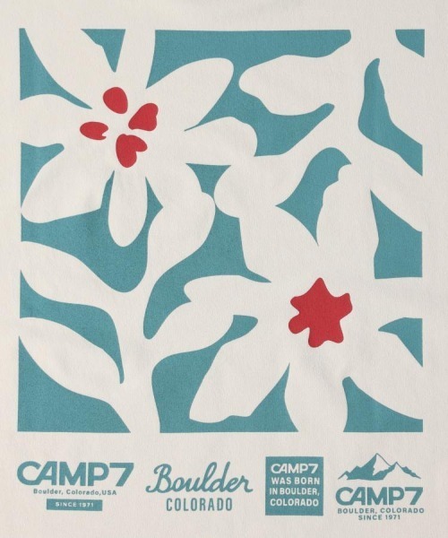 CAMP7（キャンプセブン）の「CAMP7(キャンプ7)フラワープリントショートＴシャツ（Tシャツ/カットソー・レディース・ダークグレー/ホワイト/ライトベージュ・S/M/L）」の4枚目の写真
