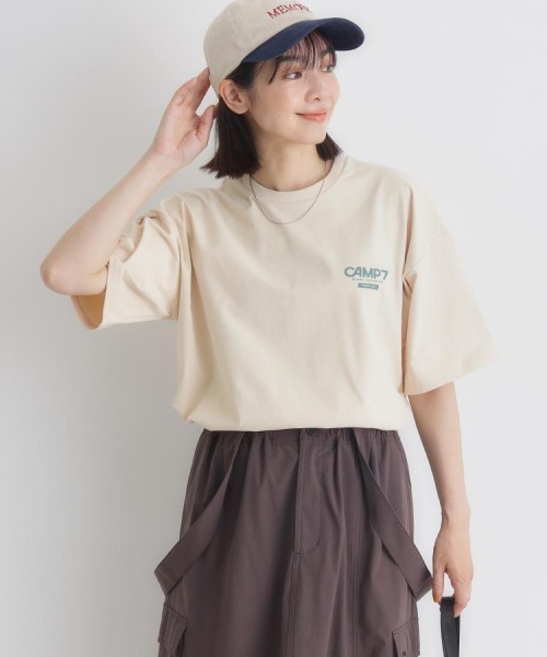 CAMP7（キャンプセブン）の「CAMP7(キャンプ7)フラワープリントショートＴシャツ（Tシャツ/カットソー・レディース・ダークグレー/ホワイト/ライトベージュ・S/M/L）」の14枚目の写真