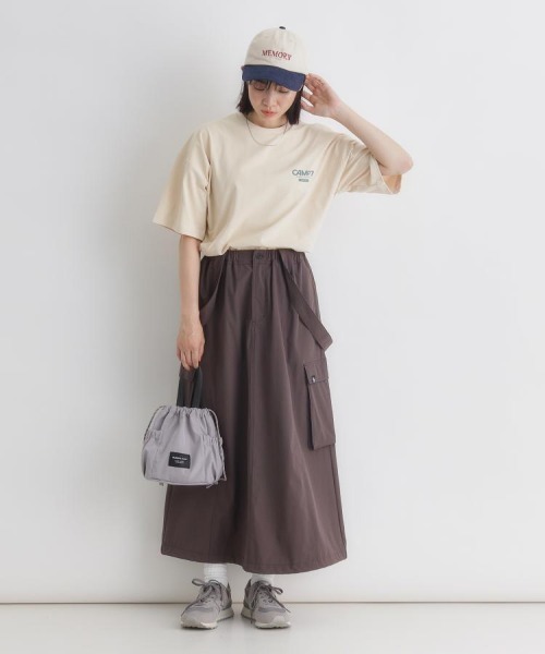CAMP7（キャンプセブン）の「CAMP7(キャンプ7)フラワープリントショートＴシャツ（Tシャツ/カットソー・レディース・ダークグレー/ホワイト/ライトベージュ・S/M/L）」の15枚目の写真