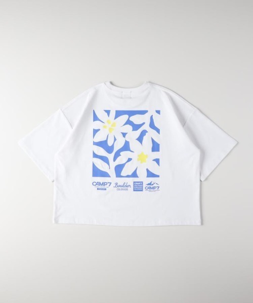 CAMP7（キャンプセブン）の「CAMP7(キャンプ7)フラワープリントショートＴシャツ（Tシャツ/カットソー・レディース・ダークグレー/ホワイト/ライトベージュ・S/M/L）」の17枚目の写真