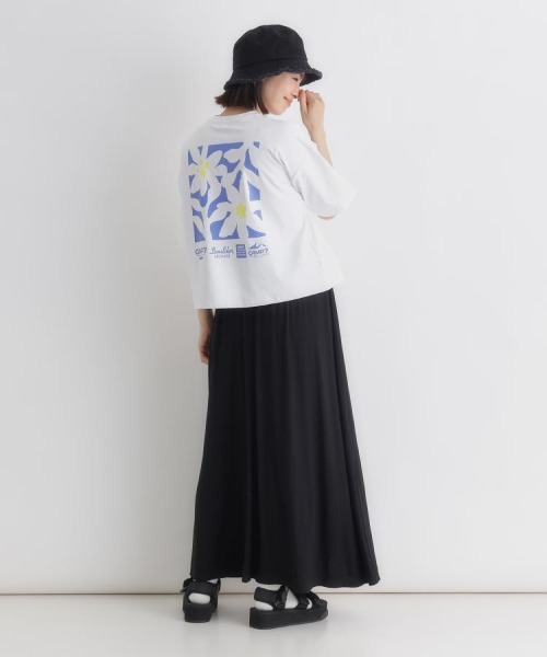 CAMP7（キャンプセブン）の「CAMP7(キャンプ7)フラワープリントショートＴシャツ（Tシャツ/カットソー・レディース・ダークグレー/ホワイト/ライトベージュ・S/M/L）」の18枚目の写真