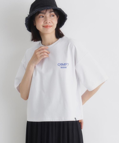 CAMP7（キャンプセブン）の「CAMP7(キャンプ7)フラワープリントショートＴシャツ（Tシャツ/カットソー・レディース・ダークグレー/ホワイト/ライトベージュ・S/M/L）」の19枚目の写真