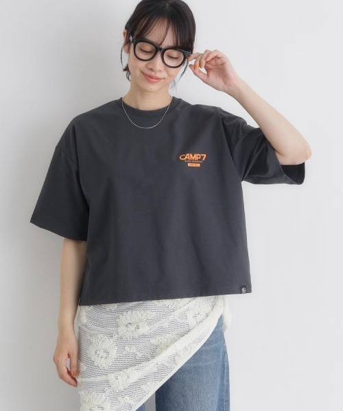 CAMP7（キャンプセブン）の「CAMP7(キャンプ7)フラワープリントショートＴシャツ（Tシャツ/カットソー・レディース・ダークグレー/ホワイト/ライトベージュ・S/M/L）」の22枚目の写真