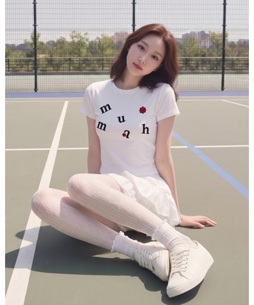 muahmuah(ムーアムーア)の「ロゴフラワー刺繍半袖Tシャツ(Tシャツ/カットソー・レディース・ホワイト・FREE)」の19枚目の写真