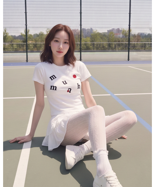 muahmuah(ムーアムーア)の「ロゴフラワー刺繍半袖Tシャツ(Tシャツ/カットソー・レディース・ホワイト・FREE)」の18枚目の写真