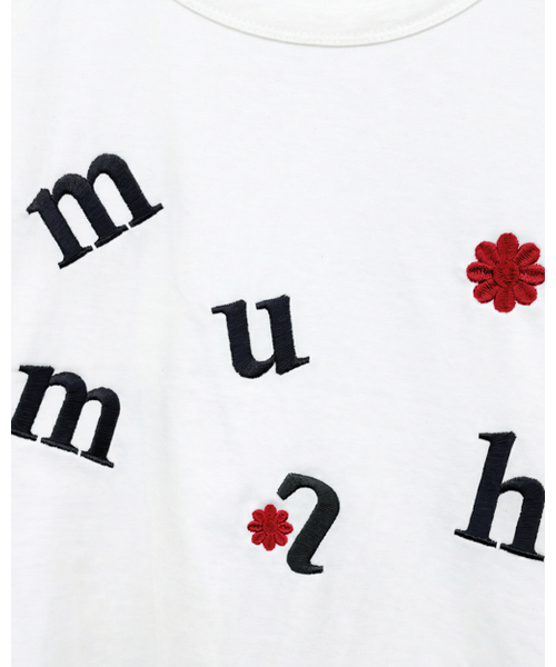 muahmuah(ムーアムーア)の「ロゴフラワー刺繍半袖Tシャツ(Tシャツ/カットソー・レディース・ホワイト・FREE)」の9枚目の写真