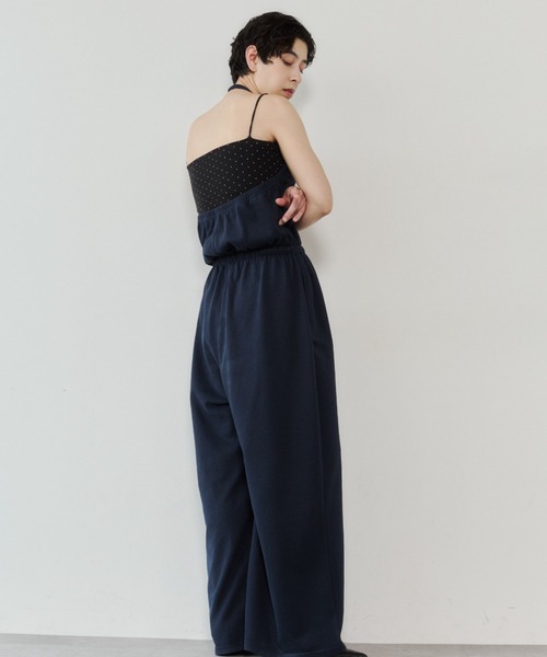 VION（ヴィオン）の「ホルターネックスウェットオールインワン / Halter Neck Sweat All-in-One（つなぎ/オールインワン・レディース・ネイビー/アイボリー・S/M）」の7枚目の写真