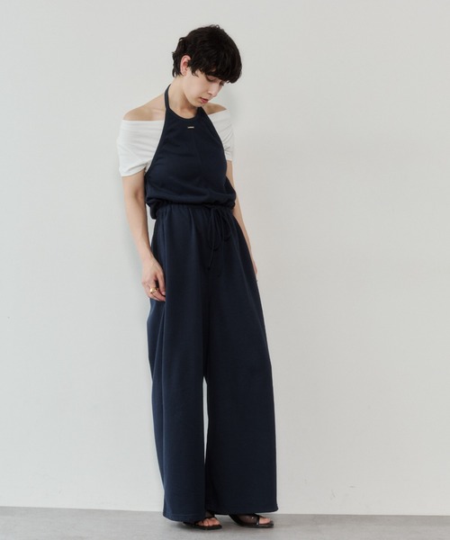 VION（ヴィオン）の「ホルターネックスウェットオールインワン / Halter Neck Sweat All-in-One（つなぎ/オールインワン・レディース・ネイビー/アイボリー・S/M）」の15枚目の写真