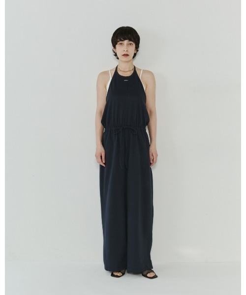 VION（ヴィオン）の「ホルターネックスウェットオールインワン / Halter Neck Sweat All-in-One（つなぎ/オールインワン・レディース・ネイビー/アイボリー・S/M）」の3枚目の写真