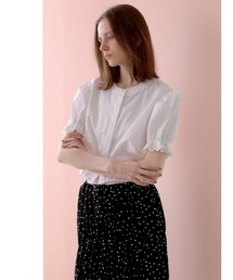 soft puff frill blouse